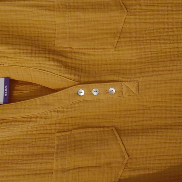 Mote 100% cotton long sleeve blouse gold yellow - Picture 3 of 5